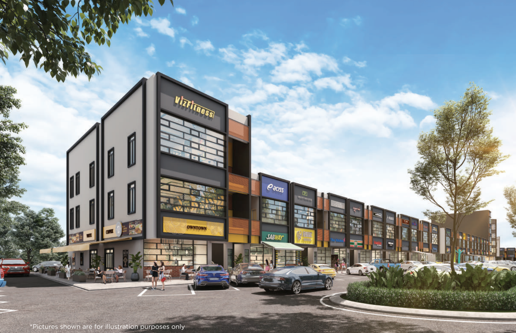 Artist impression of M51 Avenue shoplots street view