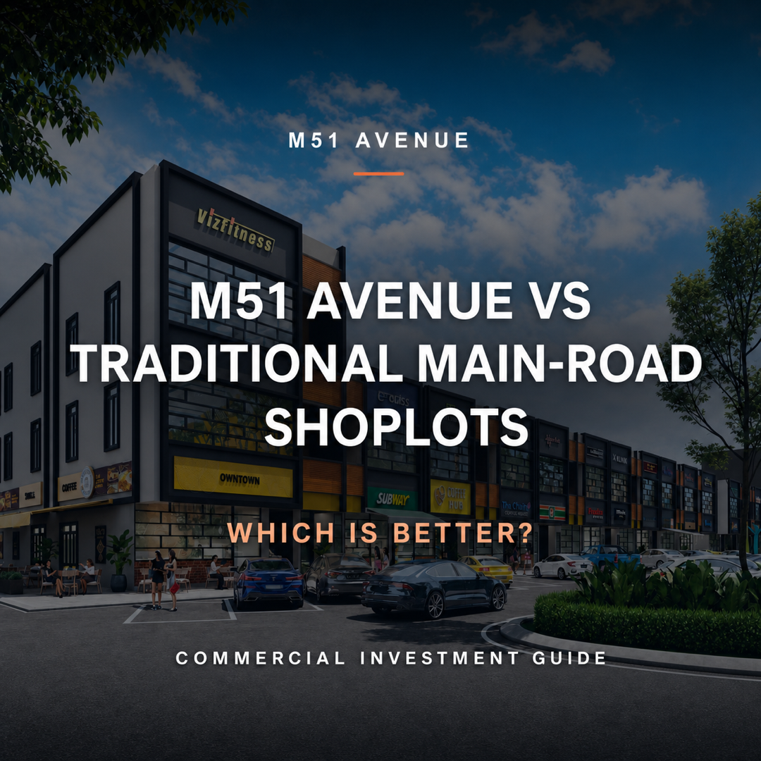 M51 Avenue versus traditional main-road shoplots comparison